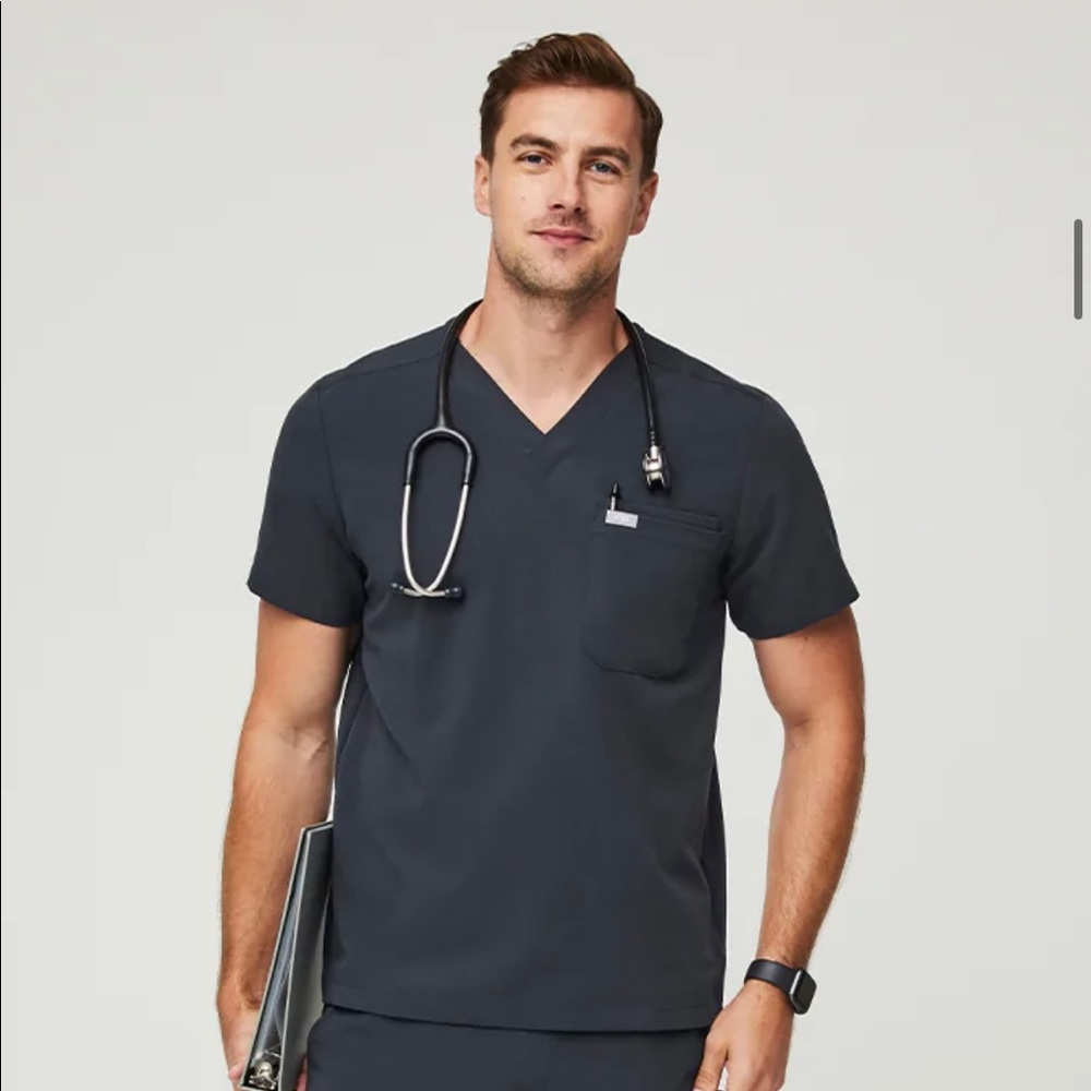 Figs Night Sky Mens Scrub Top